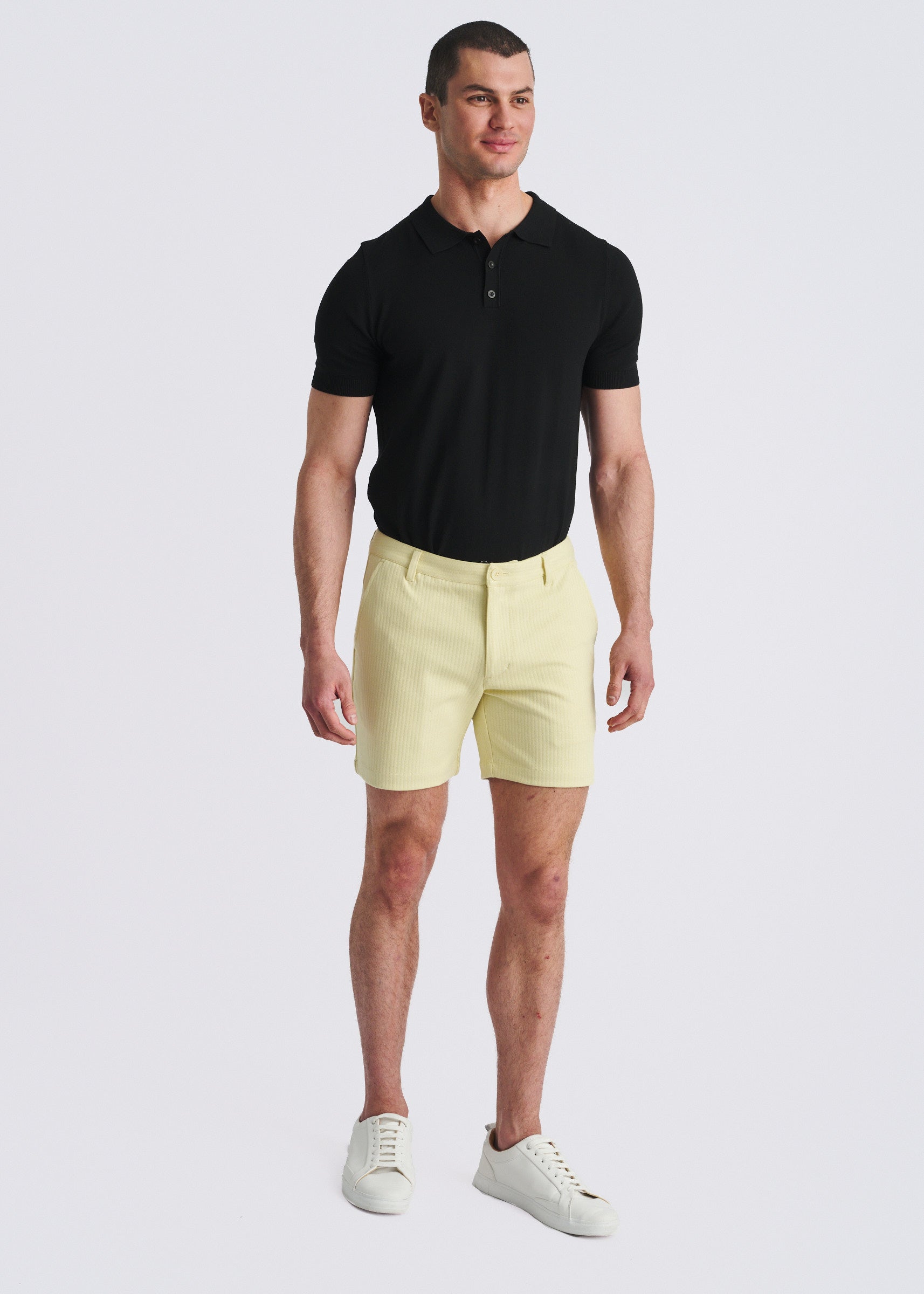 GARDEN GLADE 6" INSEAM TEXTURED STRETCH KNIT CHINO SHORTS PM-2530-02