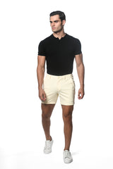 IVORY 6" INSEAM TEXTURED STRETCH KNIT CHINO SHORT PM-2530