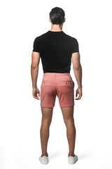 DUSTY ROSE 6" INSEAM TEXTURED STRETCH KNIT CHINO SHORT PM-2531
