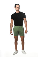 PALM GREEN 6" INSEAM TEXTURED STRETCH KNIT CHINO SHORT PM-2531