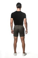 NAVY/KHAKI HOUNDSTOOTH 6"INSEAM JACQUARD STRETCH KNIT CHINO SHORT PM-2532
