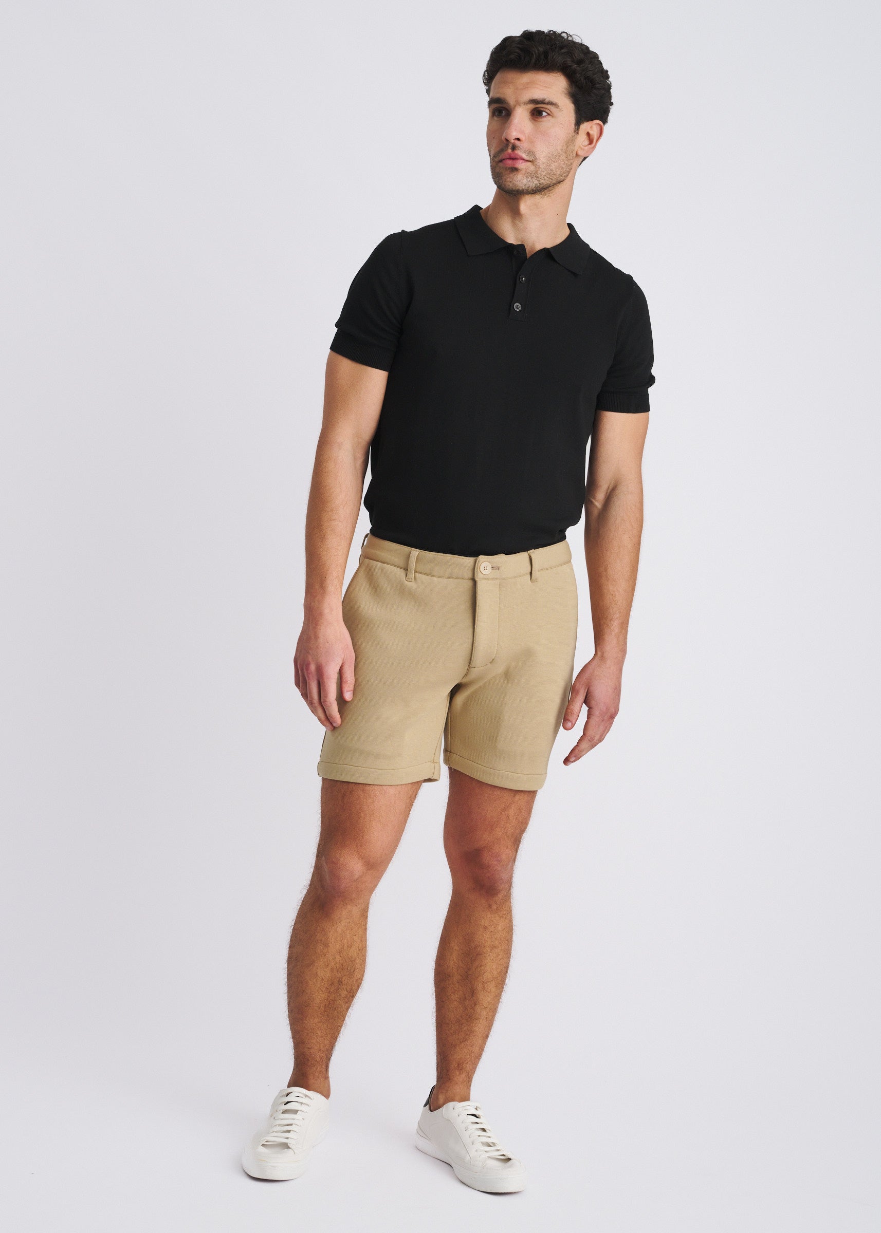 KHAKI 6" INSEAM STRETCH KNIT CHINO SHORTS PM-2558