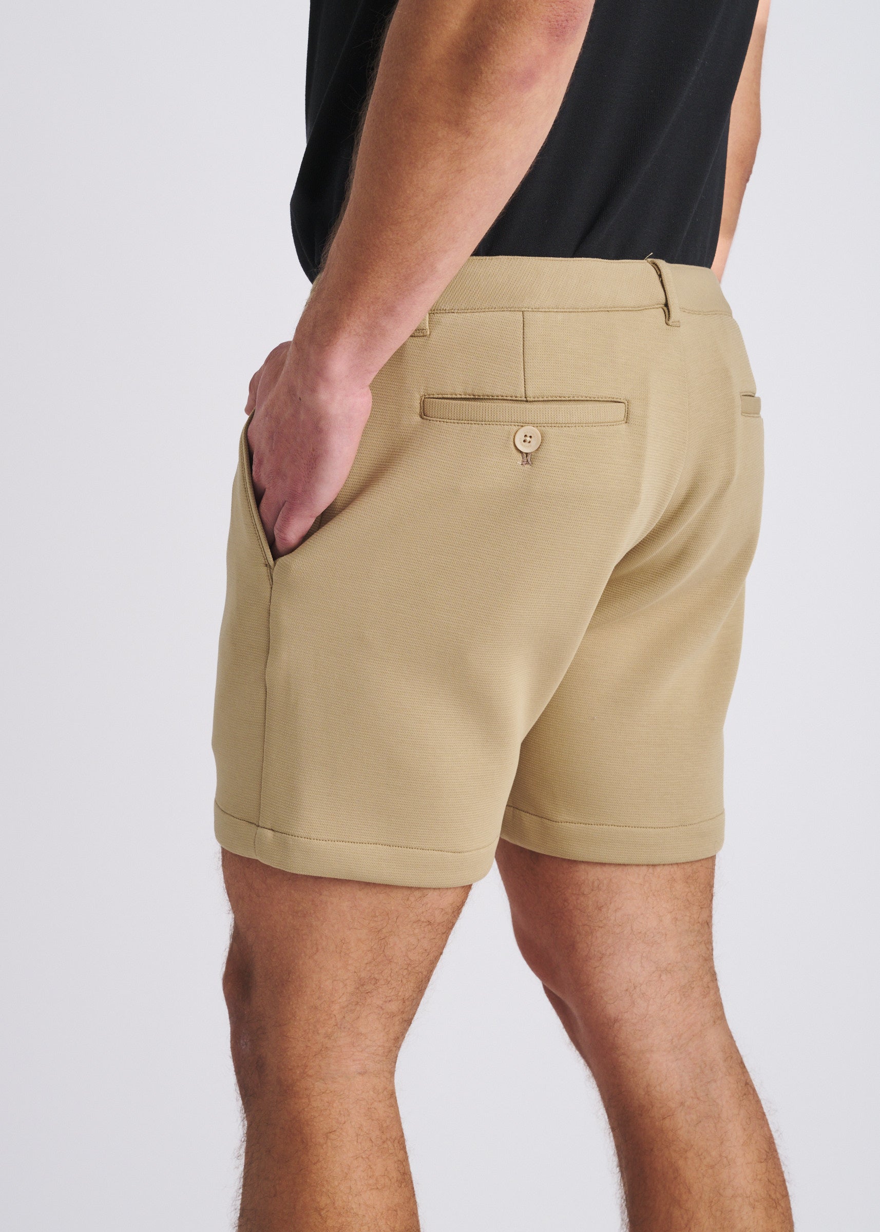 KHAKI 6" INSEAM STRETCH KNIT CHINO SHORTS PM-2558