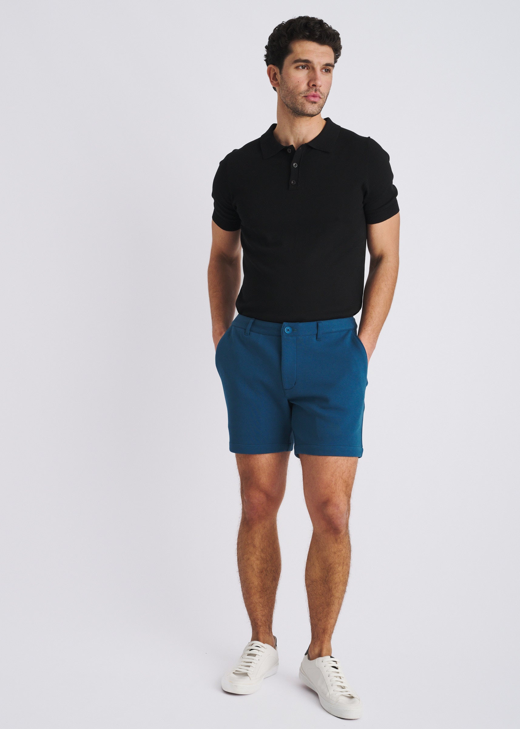 PETROL 6" INSEAM STRETCH KNIT CHINO SHORTS PM-2558