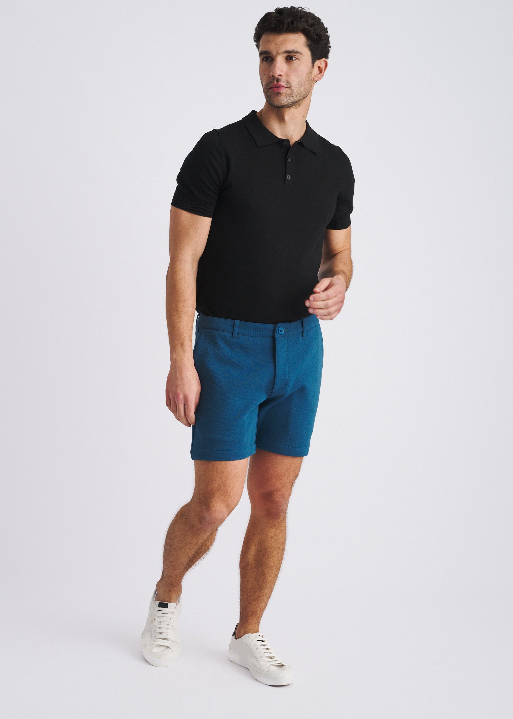PETROL 6" INSEAM STRETCH KNIT CHINO SHORTS PM-2558