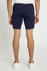 NAVY 8 INCH INSEAM STRETCH KNIT JEANS SHORTS PM-3009