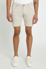 PUTTY GREY 8" INSEAM STRETCH KNIT VINTAGE LOOK JEANS SHORT PM-3012