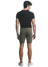 SAGE GREEN 8" INSEAM VINTAGE WASH STRETCH JEANS SHORTS PM-3032