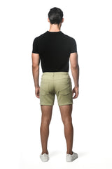 SAGE 6" INSEAM TEXTURED STRETCH KNIT JEANS SHORT PM-3046-SAGE