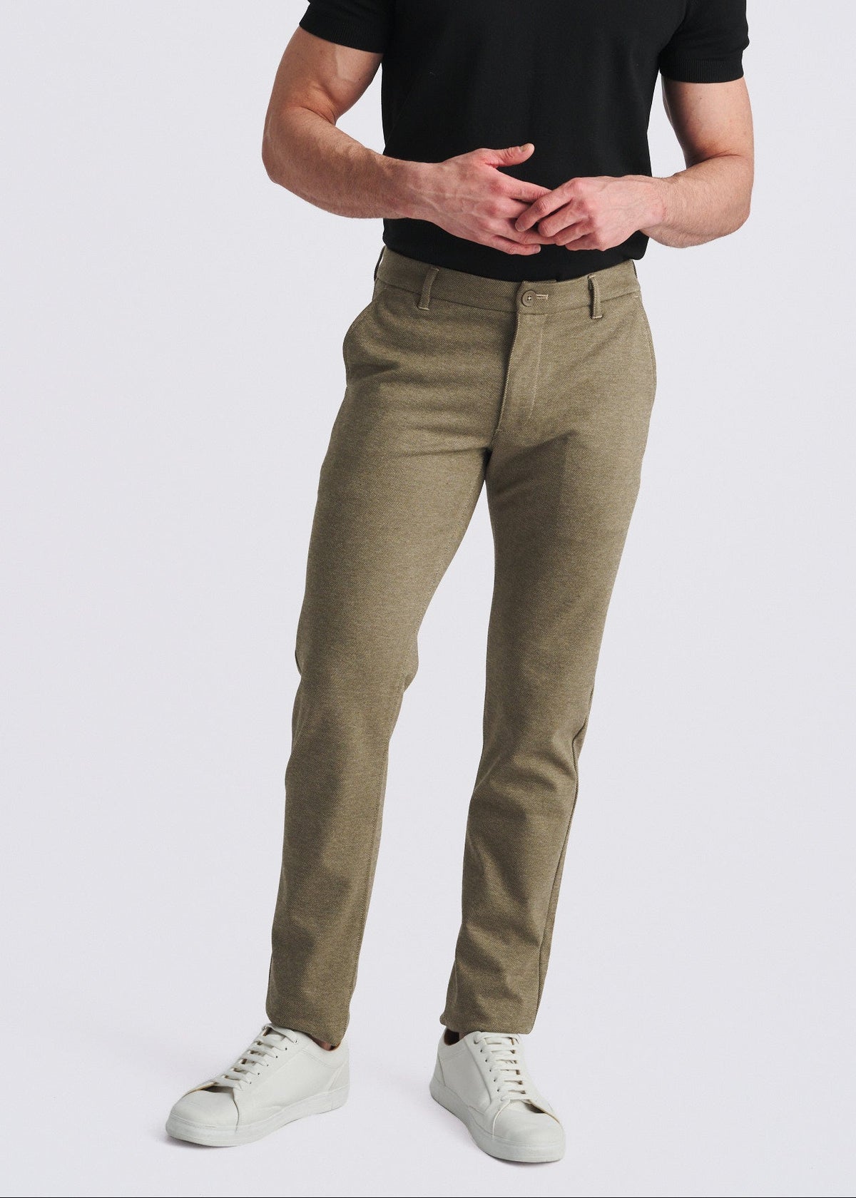 COCOA WOOL-LOOK HERRINGBONE STRETCH KNIT TAILORED PANTS PM-3303-67