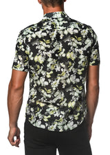 WHITE ORCHIDS COTTON/SILK SHORT SLEEVE WOVEN SHIRT PM-46017