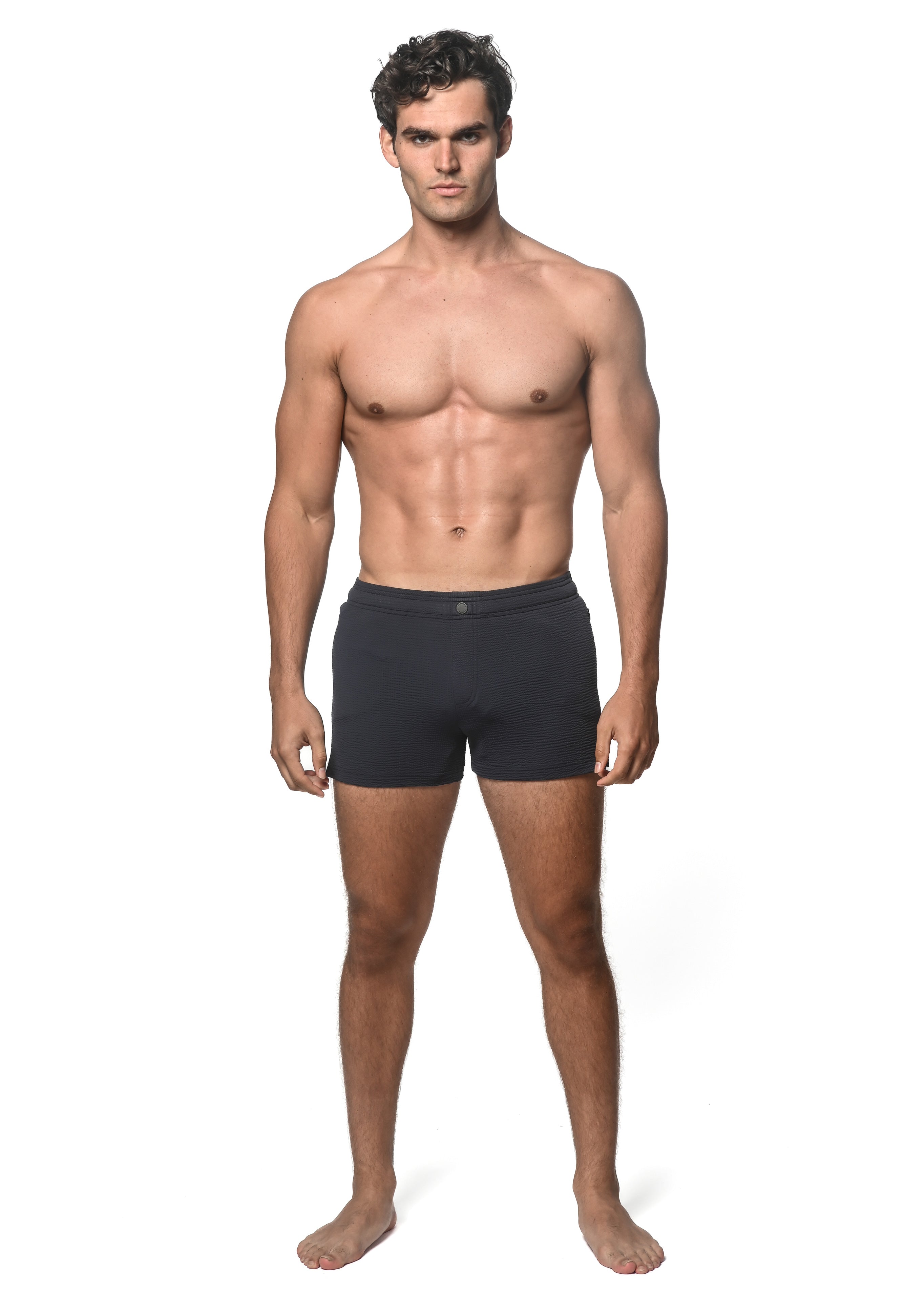 NAVY SOLID SEERSUCKER SWIMSHORT W/ MESH LINING PM-6030-NAVY