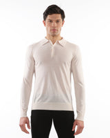 OAT 3-BUTTON LIGHTWEIGHT FINE KNIT WOOL POLO SWEATER PM-16412