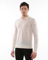 OAT 3-BUTTON LIGHTWEIGHT FINE KNIT WOOL POLO SWEATER PM-16412