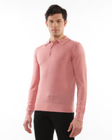 PUNCH 3-BUTTON LIGHTWEIGHT FINE KNIT WOOL POLO SWEATER PM-16412