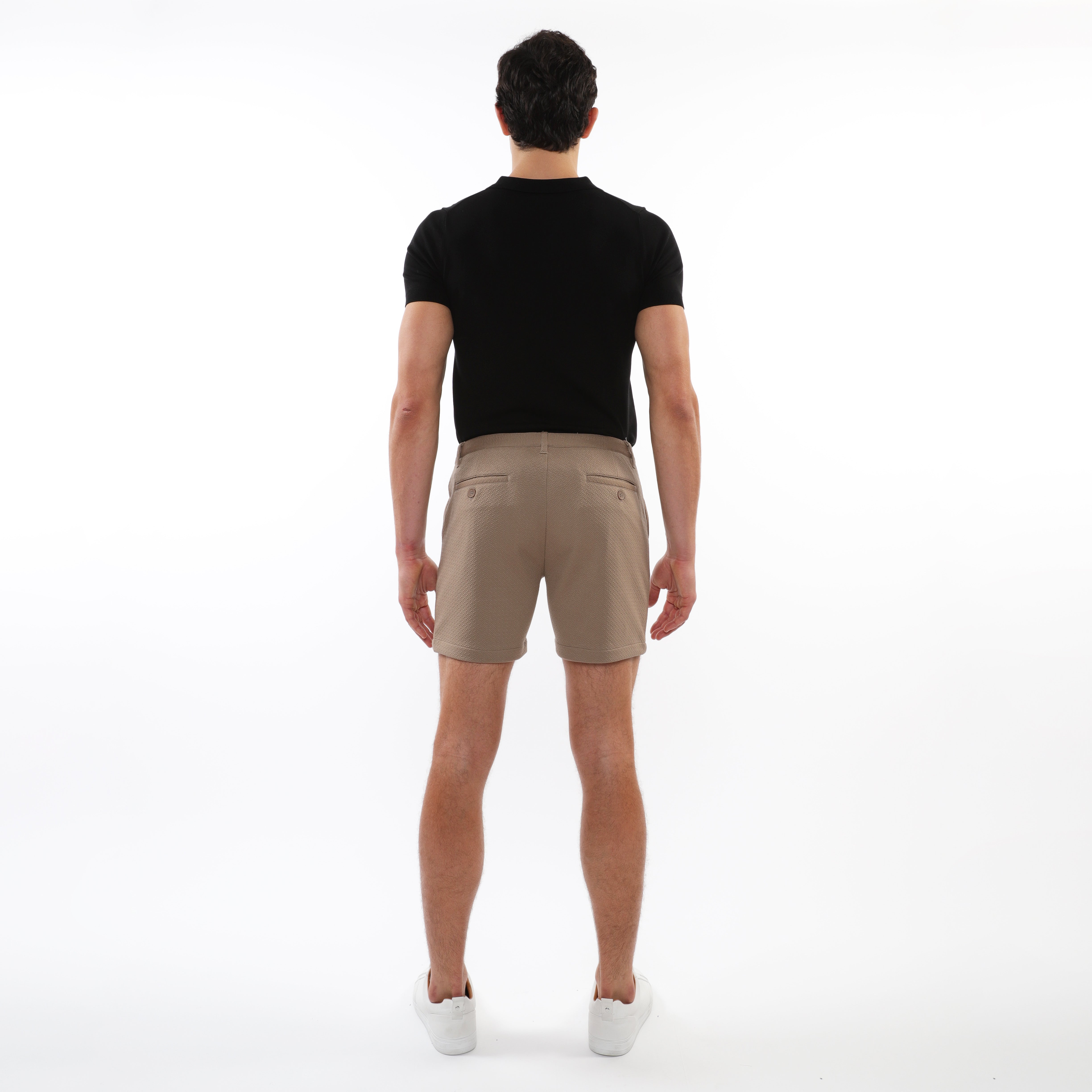 MOCHA 6" INSEAM TEXTURED JACQUARD STRETCH KNIT CHINO SHORTS PM-2533
