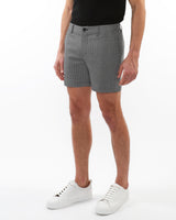 BLACK/WHITE SPRIAL 6" INSEAM TEXTURED JACQUARD STRETCH  CHINO SHORTS PM-2535-02