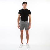 BLACK/WHITE HONEYCOMB 6" INSEAM TEXTURED JACQUARD STRETCH  CHINO SHORTS PM-2535-03