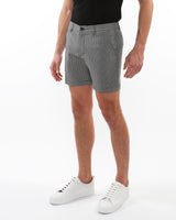 BLACK/WHITE HONEYCOMB 6" INSEAM TEXTURED JACQUARD STRETCH  CHINO SHORTS PM-2535-03