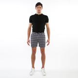 SLATE GREY DIAMONDS 6" INSEAM TEXTURED JACQUARD STRETCH  CHINO SHORTS PM-2537