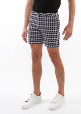 NAVY DIAMONDS 6" INSEAM TEXTURED JACQUARD STRETCH CHINO SHORTS PM-2537