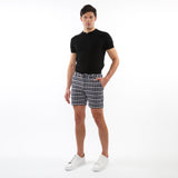 SLATE GREY DIAMONDS 6" INSEAM TEXTURED JACQUARD STRETCH  CHINO SHORTS PM-2537