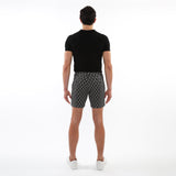 BLACK/WHITE CROSSHATCH 6" INSEAM TEXTURED JACQUARD STRETCH CHINO SHORTS PM-2538