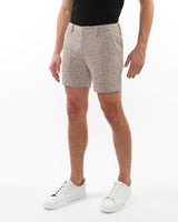 TAUPE/FOREST CROSSHATCH 6" INSEAM TEXTURED JACQUARD STRETCH  CHINO SHORTS PM-2540