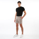 TAUPE/FOREST CROSSHATCH 6" INSEAM TEXTURED JACQUARD STRETCH  CHINO SHORTS PM-2540