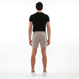 TAUPE/FOREST CROSSHATCH 6" INSEAM TEXTURED JACQUARD STRETCH  CHINO SHORTS PM-2540