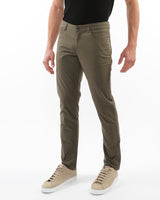 COMBAT GREEN LIGHTWEIGHT WASHED TEXTURED STRETCH WOVEN 5-POCKET JEANS PM-3049