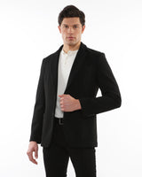 BLACK WOOL-LOOK STRETCH KNIT BLAZER PM-3055-01