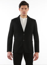BLACK WOOL-LOOK STRETCH KNIT BLAZER PM-3055-01