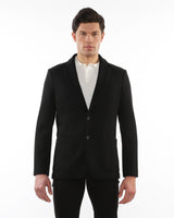 BLACK WOOL-LOOK STRETCH KNIT BLAZER PM-3055-01