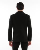 BLACK WOOL-LOOK STRETCH KNIT BLAZER PM-3055-01