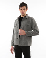 GREY WOOL-LOOK STRETCH KNIT JACKET PM-3056-01
