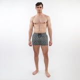 NAVY/SAGE CIRCLES 2-1/2" INSEAM PRINTED SWIM SHORTS WITH MESH LINING PM-6002-56