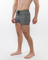 NAVY/SAGE CIRCLES 2-1/2" INSEAM PRINTED SWIM SHORTS WITH MESH LINING PM-6002-56