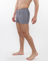 NAVY/GOLD MEDALLIONS 2-1/2" INSEAM PRINTED BORDER SWIM SHORTS WITH MESH LINING PM-6002-57