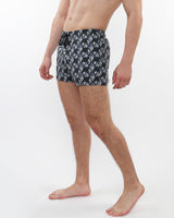 MIDNIGHT/TEAL DIAMONDS 2-1/2" INSEAM PRINTED SWIM SHORTS WITH MESH LINING PM-6002-58