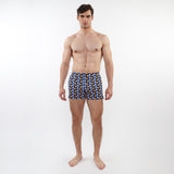 COBALT/AMBER BOXES PRINTED SEERSUCKER SWIM SHORTS WITH MESH LINING PM-6018-42