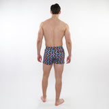 COBALT/AMBER BOXES PRINTED SEERSUCKER SWIM SHORTS WITH MESH LINING PM-6018-42