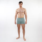 AQUA/NAVY DIAMONDS PRINTED SEERSUCKER SWIM SHORTS WITH MESH LINING PM-6018-45