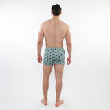 AQUA/NAVY DIAMONDS PRINTED SEERSUCKER SWIM SHORTS WITH MESH LINING PM-6018-45