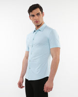 AQUA SOLID STRETCH PERFORMANCE SHORT SLEEVES SHIRT PM-76082
