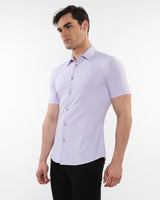 LAVENDER SOLID STRETCH PERFORMANCE SHORT SLEEVES SHIRT PM-76082