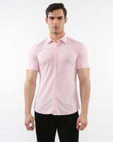 PINK SOLID STRETCH PERFORMANCE SHORT SLEEVES SHIRT PM-76082