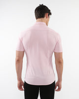 PINK SOLID STRETCH PERFORMANCE SHORT SLEEVES SHIRT PM-76082