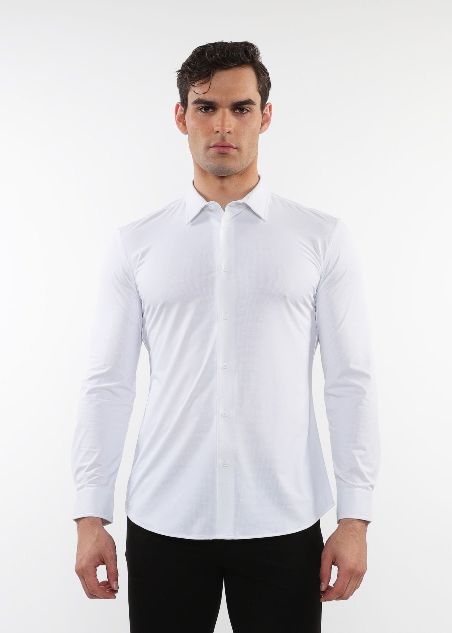 MILK SOLID STRETCH PERFORMANCE LONG SLEEVES SHIRT PM-76083