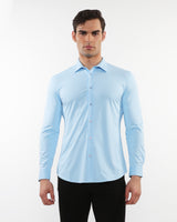 SKY BLUE SOLID STRETCH PERFORMANCE LONG SLEEVES SHIRT PM-76083
